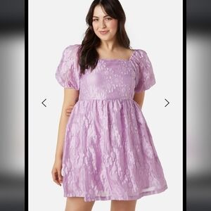 Princess Highway Selena Blossom Lilac Puff Sleeve Mini Dress Size AU 20